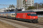 Re 460 118-3 fährt Richtung Bahnhof Muttenz.