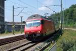 SBB: Mit einem IR durchfhrt die Re 460 037  Sempacher See  den Bahnhof Roggwil-Wynau am 16.7.09.