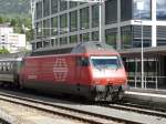 SBB - 460 001-1 vor IR im Bahnhof Brig am 10.05.2010