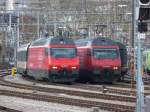 SBB - 460 026-8 und 460 078-9 im vorfeld des Bahnhofs Bern am 20.02.2012  ...