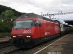 Re 460 030-0 ''Sntis'' mit IC-Dosto am 12.8.06 in Stein-Sckingen.