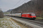 Re 460 116-7 fährt Richtung Bahnhof Tecknau.