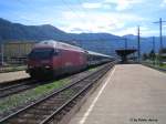 Re 460 025-0 ''Striegel'' mit EC 110 ''Cisalpino Ticino'' am 3.8.07 bei der Durchfahrt in Giubiasco.