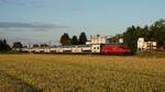 Die Re 460 113  Irchel  fährt als IR75 2131 von Konstanz nach Zürich HB, hier zwischen Felben-Wellhausen und Frauenfeld.