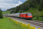 Re 460 015-1 fährt Richtung Bahnhof Tecknau.