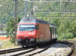 SBB - 460 093-8  bei der ausfahrt aus den Bahnhof von Brig am 20.09.2007