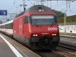 SBB - 460 018-5 mit Schnellzug bei der Durchfahrt im Bahnhof von Morges am 25.09.2008