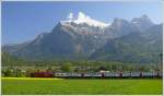 IC 565 zwischen Maienfeld und Bad Ragaz mit dem Falknis 2562m im Hintergrund. (03.05.2009)