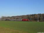 Re 460 030-0 ''Sntis'' mit dem IR 2126 nach Biel am 16.1.2011 beim Spurwechsel Tssmhle zwischen Winterthur und Kemptthal.