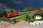 460 101 mit IC 580 bei Unterterzen (01.09.2013)