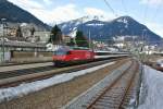 Die Re 460 005-2 kam am 29.03.2014 zu Euro City Ehren am Gotthard.