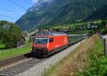 Re 460 064 mit einem IR nach Locarno am 29.08.2013 bei Amsteg-Silenen.