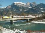 IR Dosto Chur-Zrich am 30.01.07 auf der Rheinbrcke bei Bad Ragaz.