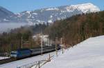 460 071 (vetro swiss) mit EC 171 - nach Mailand - bei Goldau (26.03.2007)