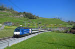 Re 460 079 mit einem IC am 08.04.2017 bei Goldau.