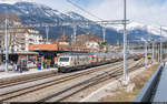 SBB Re 460 041 und Schwesterlok mit IR Brig - Genève Aéroport am 21. März 2021 in Sierre.