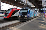 SBB 460 078-9 und 502 012-3 stehen in Basel SBB.