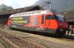 Die Re 460 080-5 bei den Gotthard Jubilum in Erstfeld am 08.09.2007 