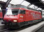 SBB - 460 102-7 mit Werbung in Hauptbahnhof von Zrich am 01.01.2008