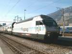 SBB E-Loks,Re460 Werbelok  Flugzug am 18.10.01 in Chur