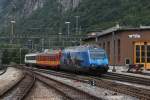 Re 460 076 mit einem Messzug am 29.06.2011 in Brig.