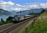 Re 460 075 mit einem Inter City nach Interlaken Ost am 26.08.2012 unterwegs bei Einigen.