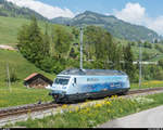 Loktaufe Re 465 016 auf den Namen  Stockhorn  zum 50-jährigen Jubiläum der Stockhornbahn am 5.