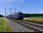 BLS - 465 015-6 mit 465 017-2 vor Güterzug unterwegs bei Lyssach am 07.07.2018