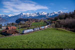 BLS Re 465 016 & 012 am 15.03.2020 unterwegs in Richtung Norden bei Spiez