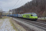 Doppeltraktion, mit den BLS Loks 465 018-0 und 475 423-0 fährt Richtung Bahnhof Tecknau.