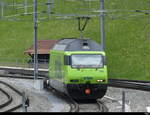 BLS - 465 002 Abgestellt im Bahnhofsareal in Zweisimmen am 27.05.2023