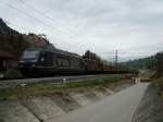 Re 465 012 und Re 4/4 mit Hangartner-Zug bei Mlligen am 10.04.2008