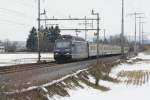 Ersatz-S-Bahn mit Re 465 007-3 fhrt am 20.2.09 von Mnsingen Richtung Wichtrach.