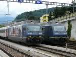 bls - Lok 465 004-0 und 465 010-7 im Bahnhof von Spiez am 20.06.2009