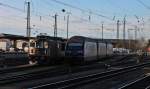 Am 11.02.2014 stand vn BLS Cargo zwei Re 425, darunter die Re 425 172 und drei Re 465 in Basel Bad Bf.