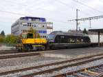 railCare / BLS - Loks Rotrac RR 4444 und 465 018-0 unterwegs im Bahnhofsareal in Gwatt am 10.10.2014