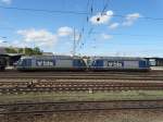 BLS 465 013 und 465 014 am 25.07.15 in Basel Bad Bhf vom Bahnsteig aus fotografiert