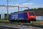 Re 474 012-2 durchfährt solo den Bahnhof Pratteln. Die Aufnahme stammt vom 13.06.2022.