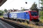 Die SBB Cargo Re 474 013 wurde am 30.06.2022 von der Re 421 379-9 vom Dampflok-Depot Full als Tfzf 99422 von Dessau nach Basel überführt und steht hier beim Übernachtungshalt in Eisenach.