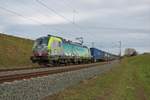 BLS Cargo Siemens Vectron 475 407-3 in Hanau Rauschwald mit Containerzug am 20.03.21