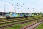 BLS Cargo Siemens Vectron 475 415-6 und 475 417 xxx-x und Bombardier Traxx 485 xxx am 11.07.23 in Basel Bad vom Bahnsteig aus fotografiert