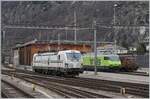 Eine kleine, zufällige Lokparade in Brig: Rechts im Bild steht die BLS Re 4/4 195, daneben die BLS Re 465 009 und im Vordergrund rangiert die Rail-Care Rem 476 455  Bern  (UIC 91 85 4476 455-1