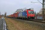 SBB Cargo 482 049-2 mit Containerzug am 03.03.18 bei Rodenbach (Main Kinzig Kreis) 