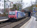 482 033-8  von der SBB-Cargo kommt aus Richtung Köln,Aachen-Hbf und fährt durch Aachen-Schanz mit einem Containerzug aus Gallarate(I) nach Antwerpen-Oorderen(B) und fährt in Richtung