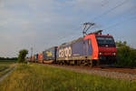 482 030 kam am 25.07.2018 mit einem Trailer-Zug aus Köln nach Novara hinter dem Gebüsch hervor.