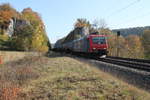 482 030 ist mit ihrem Kesselwagenzug am 17.10.2018 auf dem Weg nach Treuchtlingen.