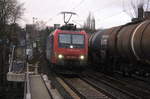 482 009-8 von der SBB-Cargo kommt aus Richtung Aachen-West mit einem Containerzug aus Antwerpen-Oorderen(B) nach Gallarate(I) und fährt durch Aachen-Schanz in Richtung