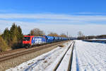 Re 482 040 mit DGS 47198 am 31.01.2018 bei Langenisarhofen.