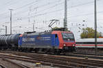 Re 482 022-1 durchfährt den badischen Bahnhof. Die Aufnahme stammt vom 31.10.2019.