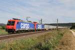 SBB Cargo 482 047 und eine Schwestermaschine mit Zuckerrübenzug von Niederbayern in die Schweiz bei der Durchfahrt in Wettelsheim Richtung Ansbach